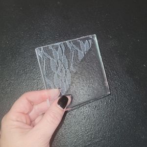 Epoxy coaster set (4) with lace inlay